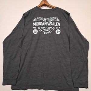 Morgan Wallen That Boy From East Tennessee Long Sleeve Shirt 2XL Gray Country